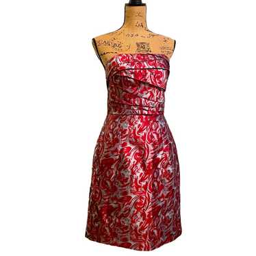 Camille La Vie Strapless Red & Silver Dress Size 8