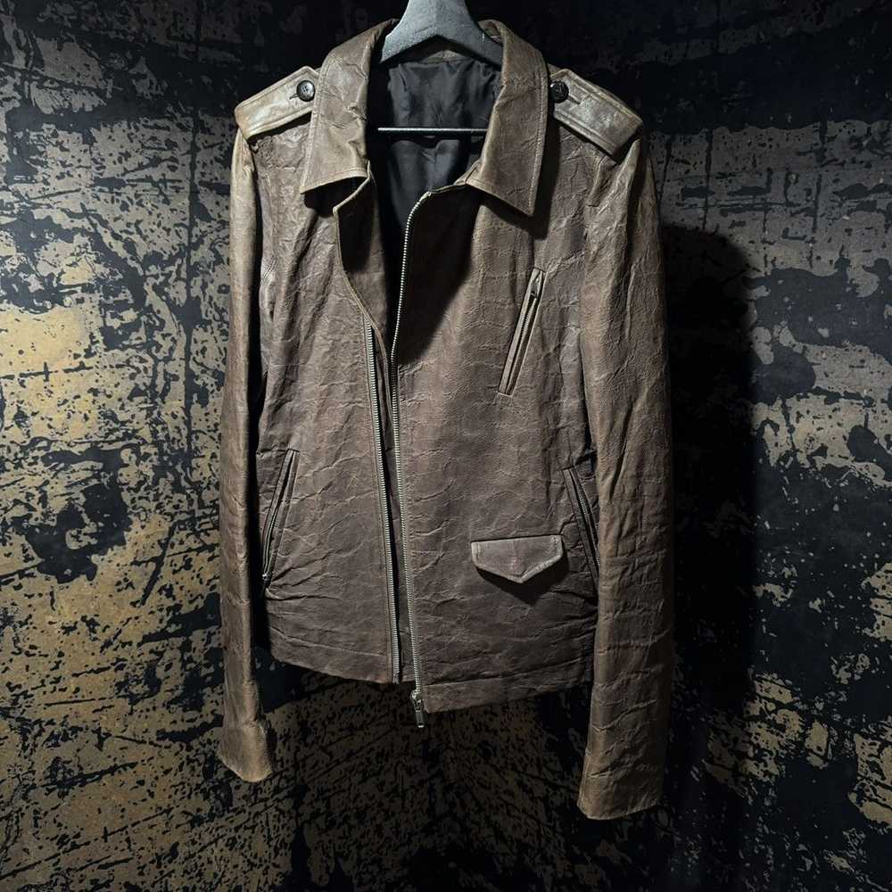 RICK OWENS★VEG STRETCH LAMB LEATHER Rick Owens AW10 “GLEAM” Showtek Wax Lamb Leather Shearling