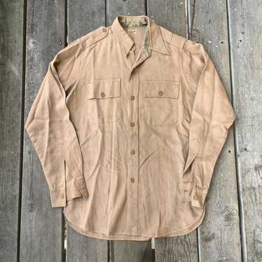 Long Wear] Vintage Rayon Gabardine Open Collar Shirt [1950s