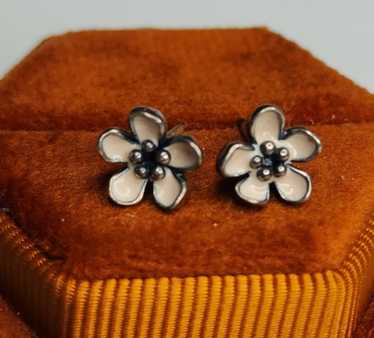 2 Authentic Pandora Cherry Blossom Clips Charms With Enamel