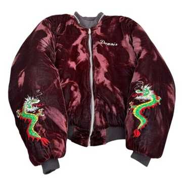 80s Vintage Chinese Souvenir Jacket Size XL Vtg Black Bomber