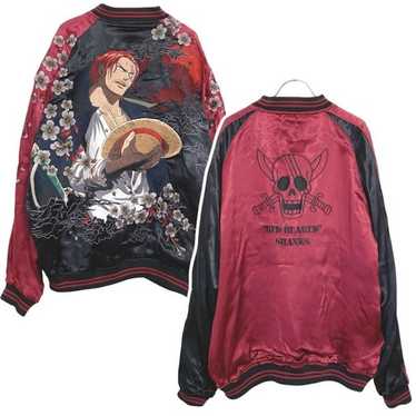 ジャケット・アウター grunge skajan one piece shanks winered ONE PIECE Red Haired Shanks Reversible Sukajan Embroidery