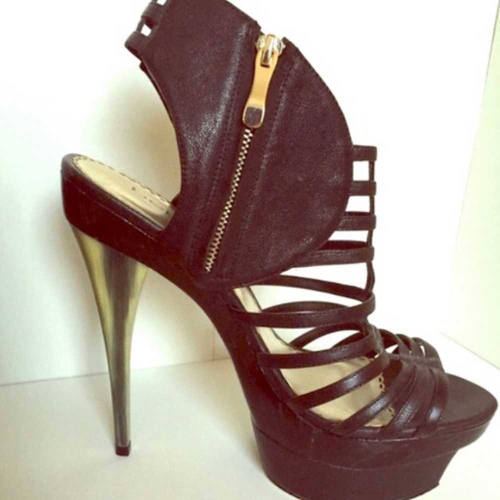 caged platform heels