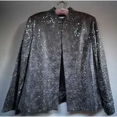 Vintage Albert Nipon Women's Size 14 Black Sequine