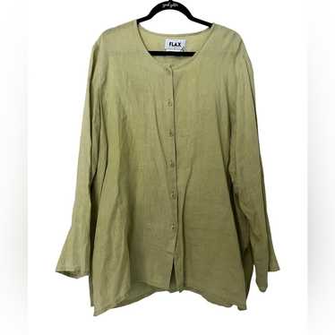 Flax Linen Button Down Long Sleeve Top