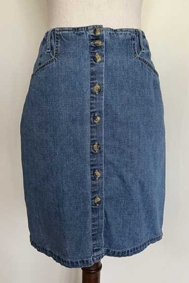 Vintage 90s Western Denim Skirt Gloria Vanderbilt 