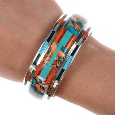 Native American Inlay Master Santo Domingo Turquoise Coral Dan Coriz Sterling Silver Earrings Native American Inlay Master Santo Domingo Turquoise Coral Dan Coriz Sterling Silver Earrings