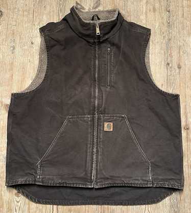 Vintage Carhartt V33 Sherpa Lined Duck Canvas Ves… - image 1