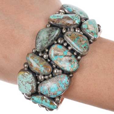 Randy Tom Vintage Native American Navajo Gilbert Turquoise Sterling Silver Bracelet Randy Tom Vintage Native American Navajo Gilbert Turquoise Sterling Silver Bracelet