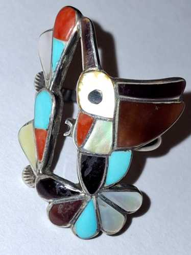 Museum Zuni 'Ravor Coral' Sterling Native American Jewelry Silver Necklace Ring Earrings Museum Zuni 'Ravor Coral' Sterling Native American Jewelry Silver Necklace Ring Earrings