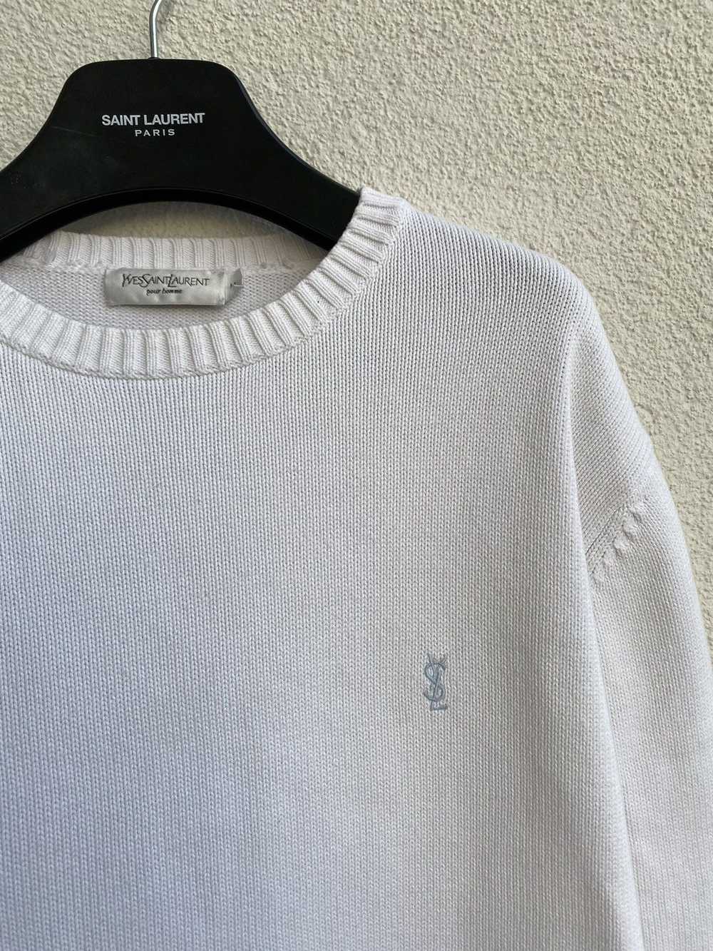 Yves Saint Laurent White YSL Sweater Knit