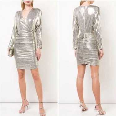 Alice + Olivia Metallic Ruched Pace Dress