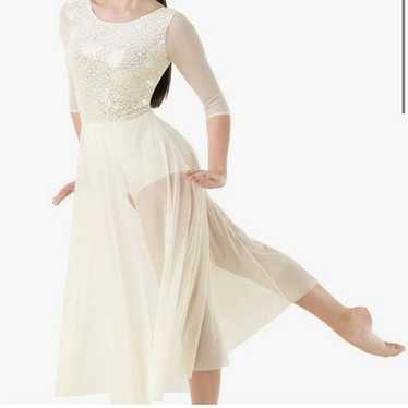 WEISSMAN Balera Dance Costume White ivory maxi Se… - image 1