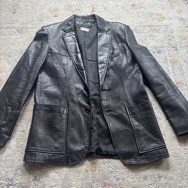 80's leather jacket yves saint laurent - Gem