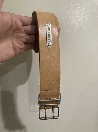 HELMUT LANG BLACK CALF LEATHER BELT WITH EXPOSED ZIPPER DETAIL
