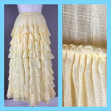 スカート 90s dot tiered skirt long retoro yellow Women's TIERED SKIRT | UNIQLO CA