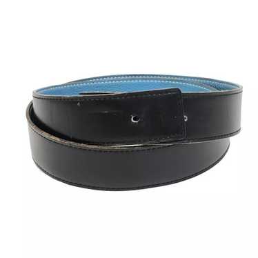 美品 HERMES レザー ベルト navy blue Hermes BNIB Black & Blue H Belt - Vintage Lux