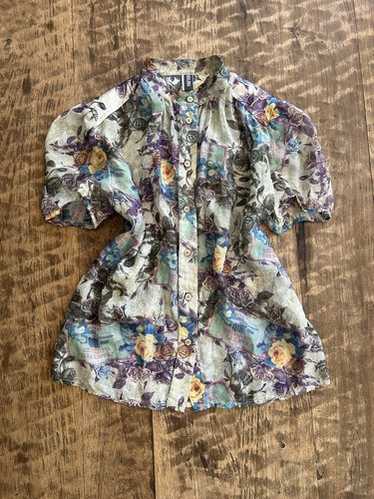 Vtg. JEAN PAUL GAUTIER silk printed short sleeve b