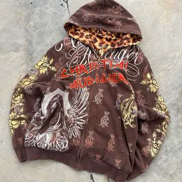 CHRISTIAN AUDIGIER　リバーシブルスタッズ　パーカー Christian audigier - reversible - Gem