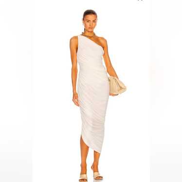 Norma Kamali Elegant Cream Ruched Skirt