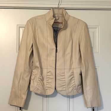 Marvin Richard’s Ruched Cream Leather Jacket