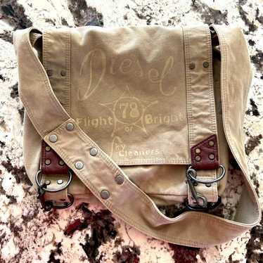 【DIESEL】00s faux leather Messenger bag DIESEL All Leather Vintage Crossbody Bag Messenger Army