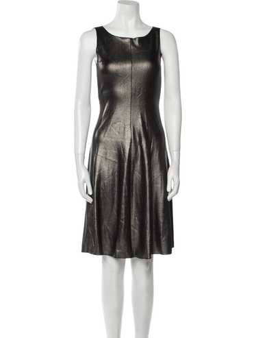 ARMANI COLLEZIONI 42 シルバー サテン スリップドレス A | X ARMANI EXCHANGE Women's Sleeveless Jaquard Satin Dress