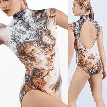 WEISSMAN Balera  Dance Costume Printed Cap Sleeve… - image 1