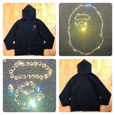 bape Swarovski hoodie　ラインストーン　パーカー BAPE x SWAROVSKI SHARK HOODIE 