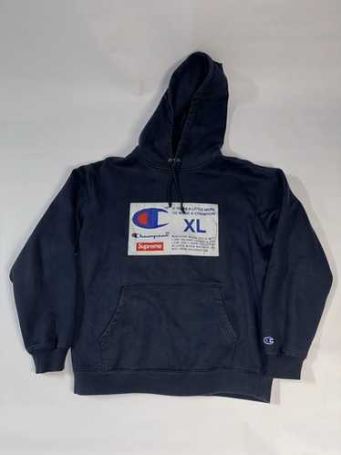 【古着】supreme champion hoodie Lサイズ　navy Supreme Champion Hooded Sweatshirt Navy Men's - FW16 - US