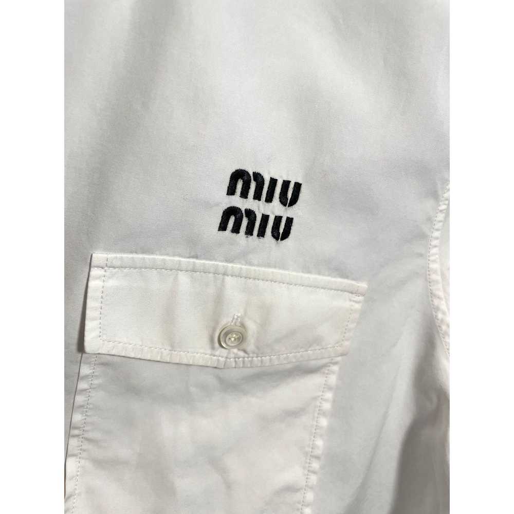 Miu Miu Miu Miu Womens White Button-Up Cropped Sh… - image 6