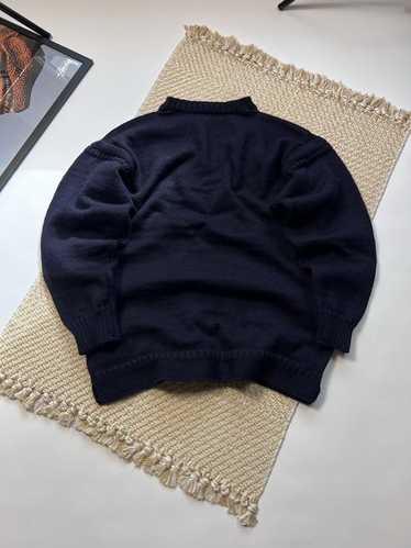 トップス le tricoteur guernsey sweater blue 42 Indigo Blue Traditional Fisherman's Guernsey Jumper - Le