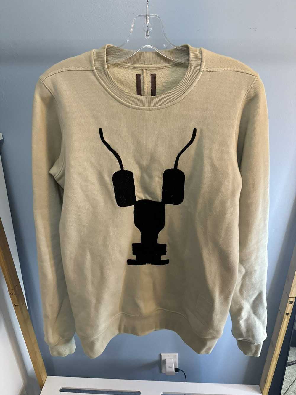 Rick Owens Rick Owens Logo Beige Crewneck Size S