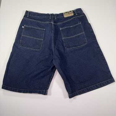 パンツ 90s pelle pelle buggy denim shorts jorts Vintage 90s Pelle Pelle Baggy Carpenter Jorts Blue | Depop