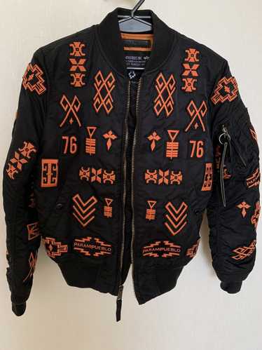 MARCELO BURLON×ALPHA INDUSTRIES ブルゾン レッド サイズ L