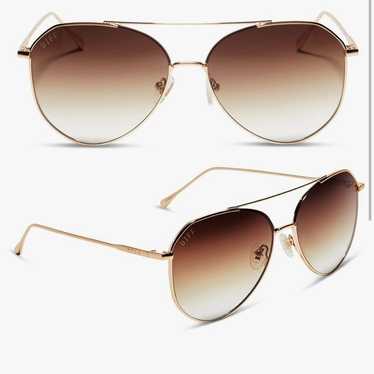 Diff Jane Aviator Sunglasses Gold