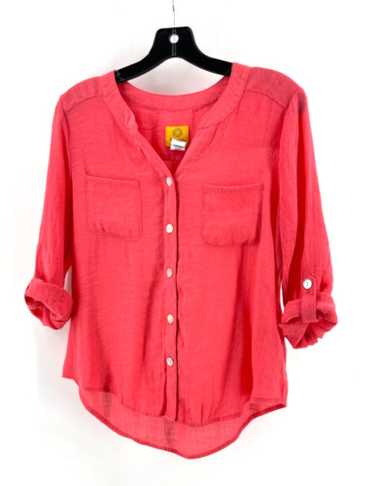 Ruby Rd. Petite Orange Button Front Pockets Long … - image 1