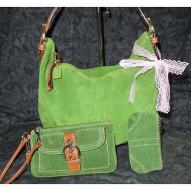 Purse coach green suede - Gem