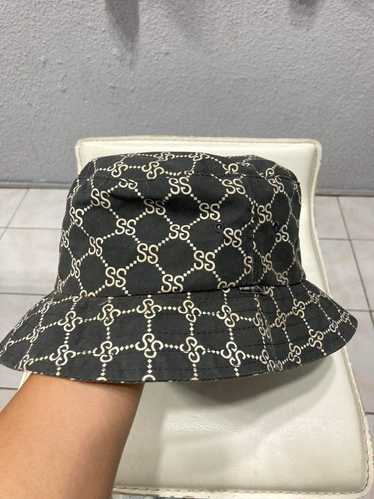 OLD STUSSY モノグラム パフジャケット GUCCIサンプリング 90s old stussy モノグラム GUCCI グッチ柄 半袖シャツ L
