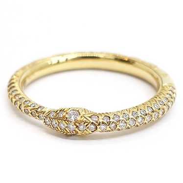 GUCCI★素敵！18kt Gold Ouroboros Diamond Snake Ring Gucci Ouroboros Snake 3 Row Ring 18K Yellow Gold with