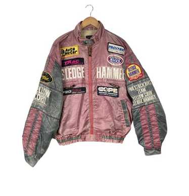 Yellow Corn SLEDGE HAMMER Racing ジャケット Vintage 90s Yellow Corn NHRA Bikers Sledge Hammer Racing
