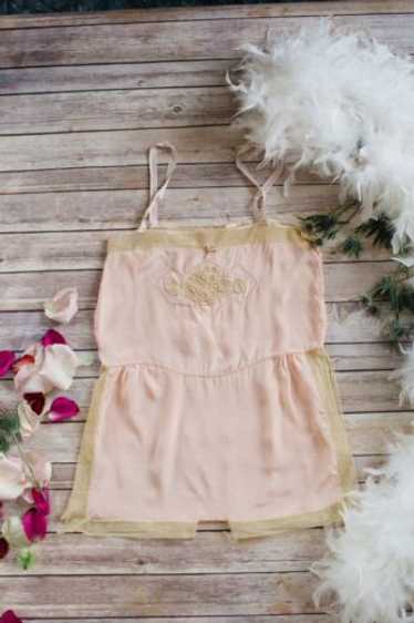 1920s pink silk teddy - Gem