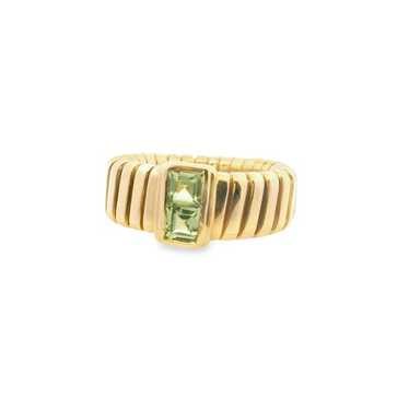 18k Yellow Gold  Bulgari 1970s Peridot Gold Ring  