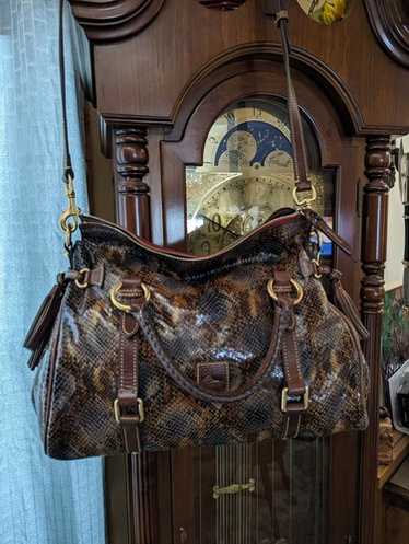 Dooney and Bourke Python Embossed Python Satchel … - image 1