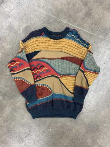 Vintage 90's Coogi Style 3D Knit Cardigan by Emaroo in Wool