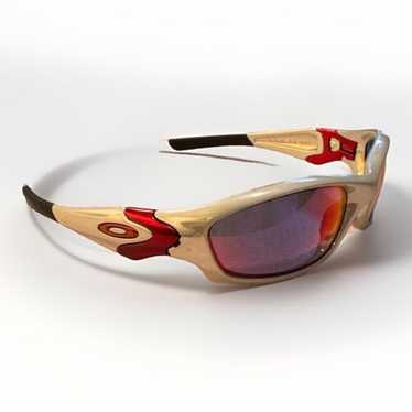 OAKLEY Straight Jacket USA製 RED WHITE Oakley Straight jacket white chrome red iridium sunglasses