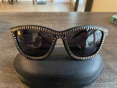 Alexander Wang x Linda Farrowサングラス　メタル ALEXANDER WANG X LINDA FARROW BLACK SUEDE CURVE SUNGLASSES