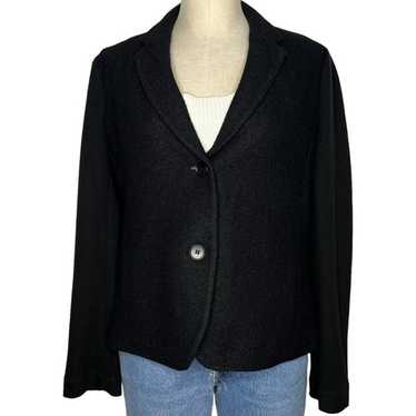 Talbots Womens Black 2-Button Wool Blend Blazer Ja
