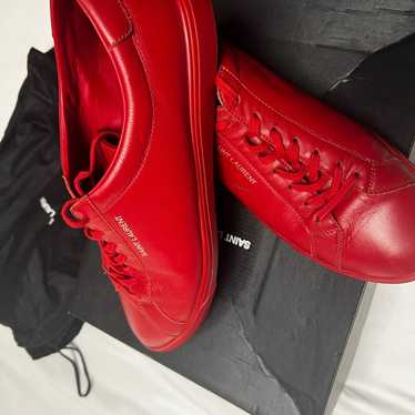 【新品未使用】大特価SAINT LAURENT レッド スエード シューズ Saint laurent sneakers red - Gem