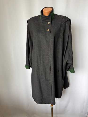 ジャケット・アウター [VINTAGE] 70s ALPEN LODEN loden coat ECHTER Alpen-Loden Vintage Overcoat Leather Button Closure